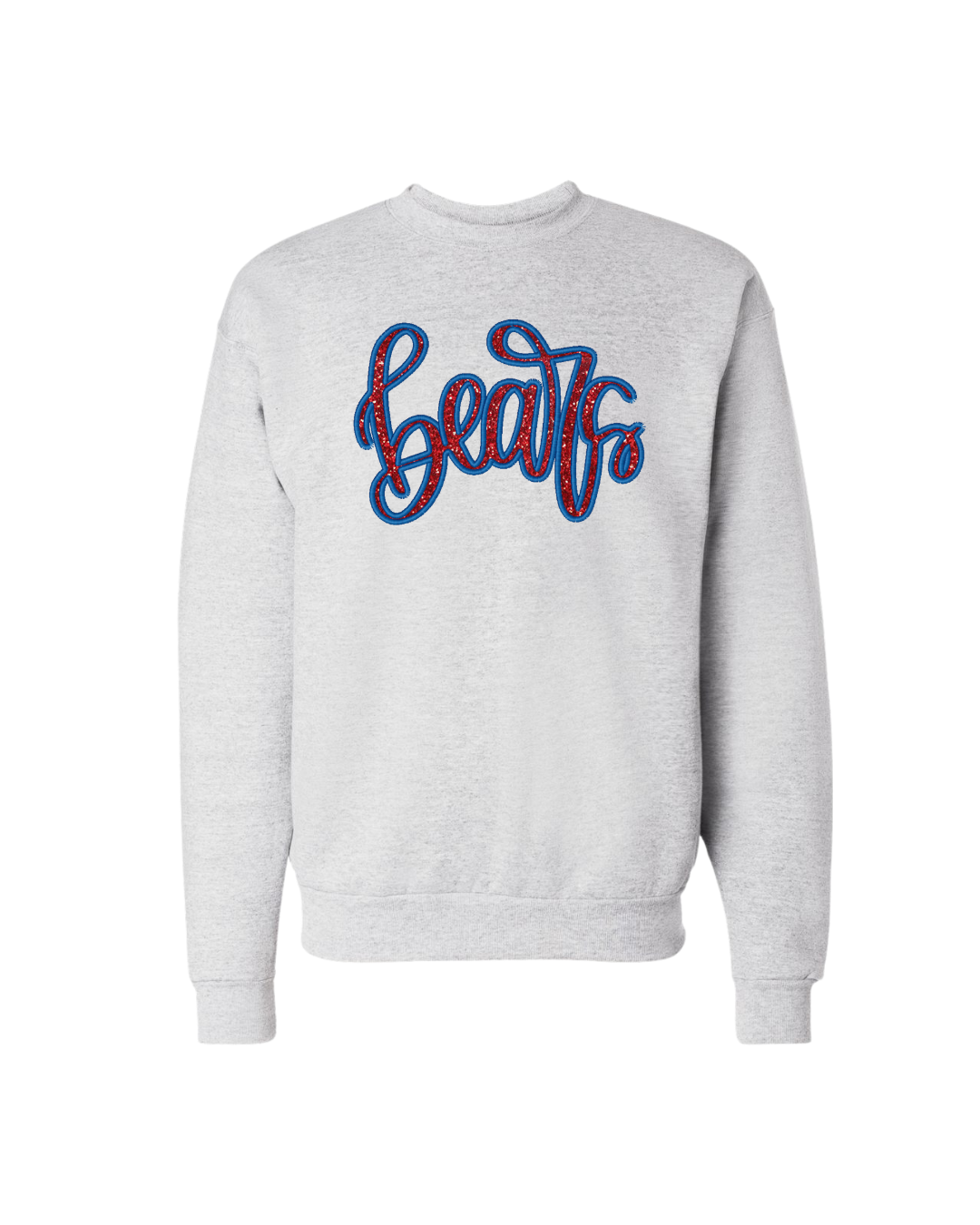 "Bears" Script Embroidered Crew - Ash