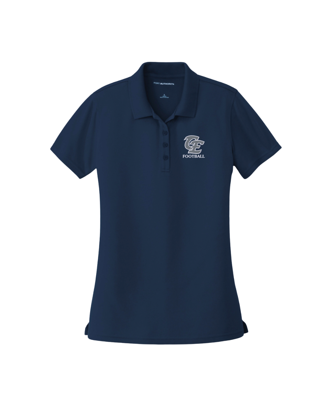 Womens CE Football Embroidered Polo - Navy