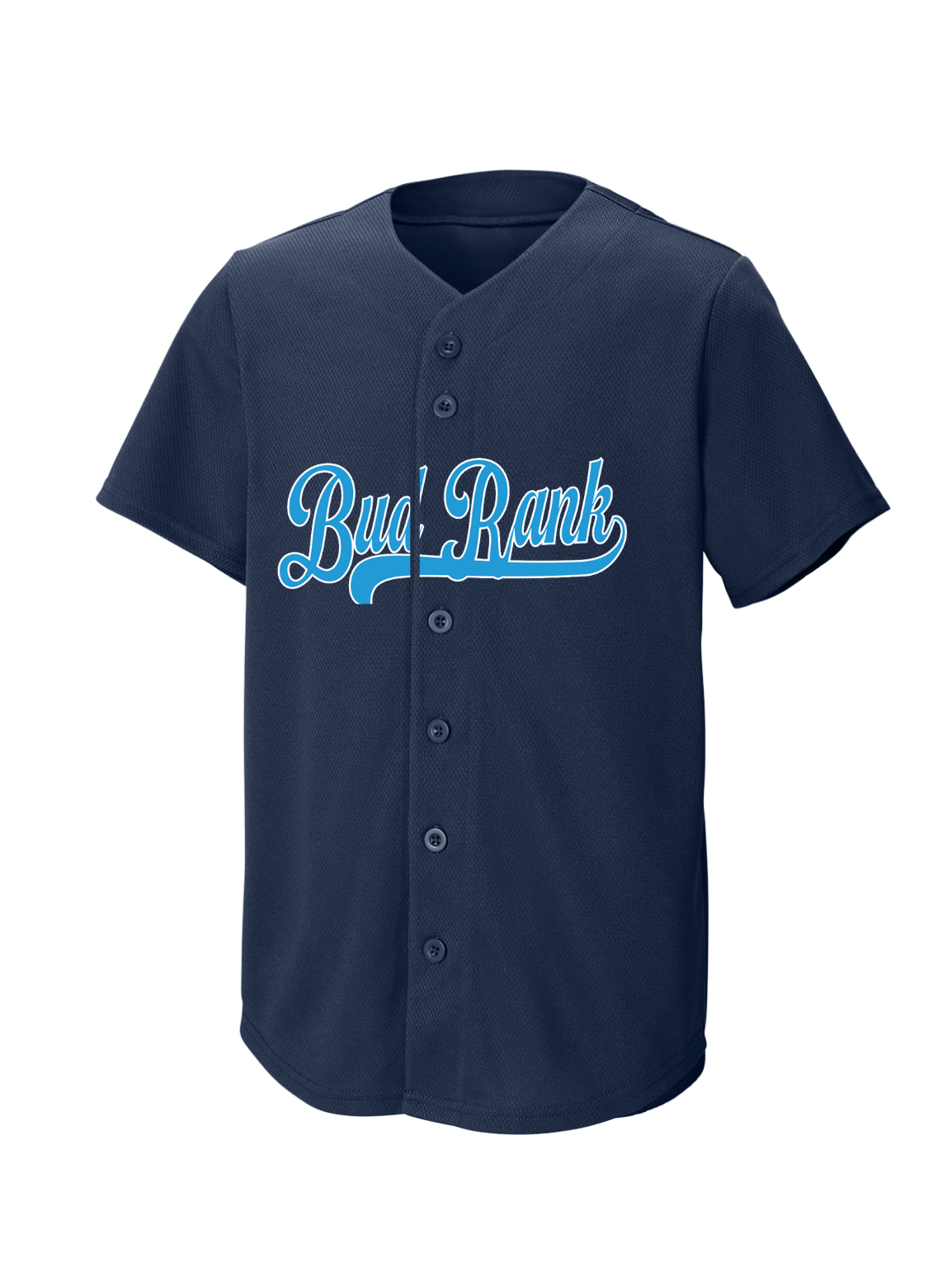Bud Rank Baseball Printed Jersey - Navy