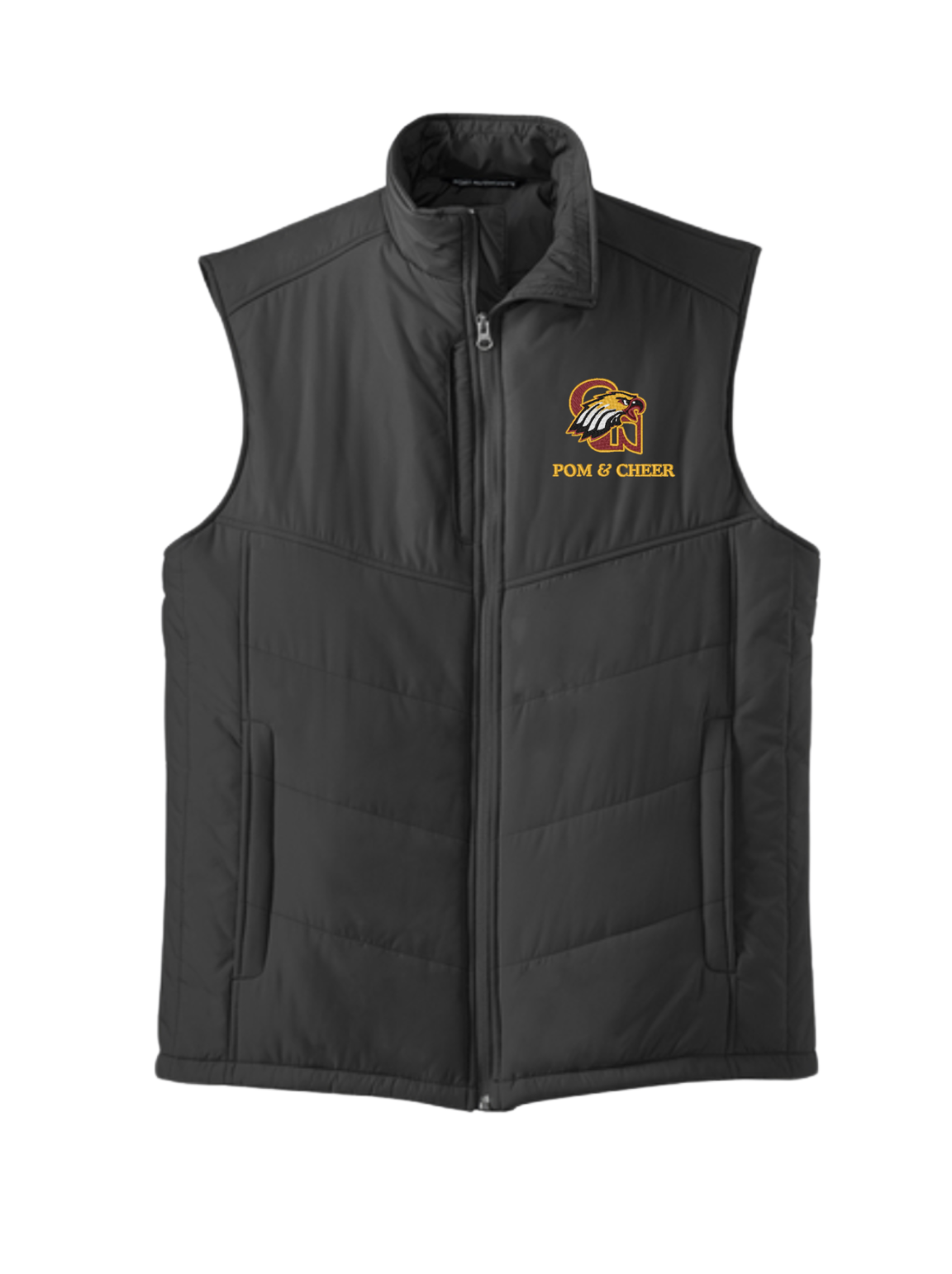 CW Eagles Logo P&C Puff Vest - Black