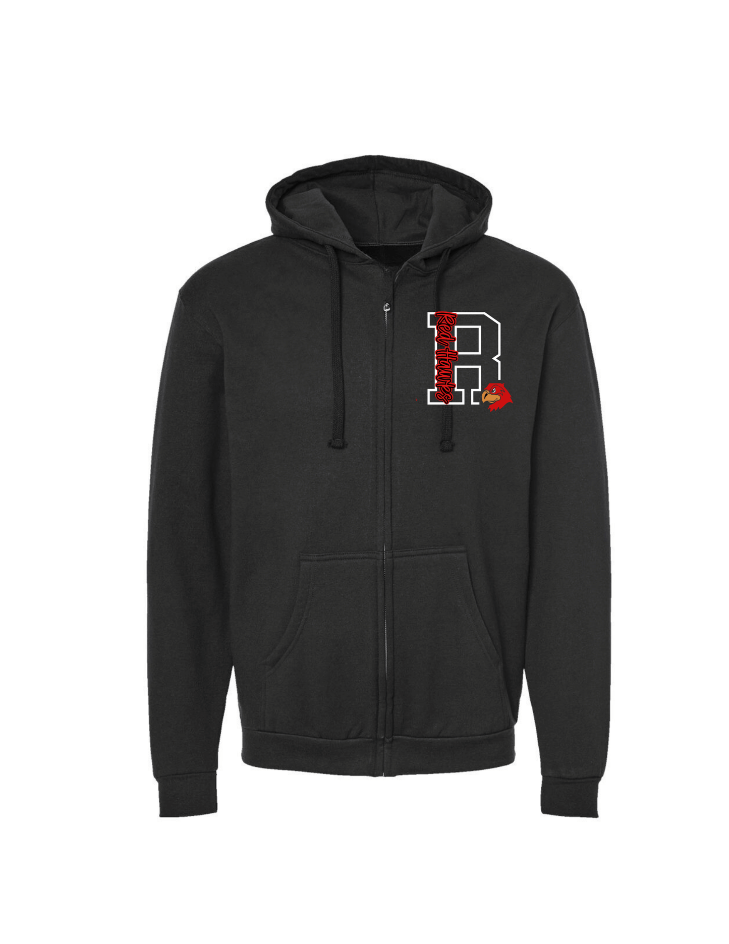 Reagan R Script Zip Up - Black