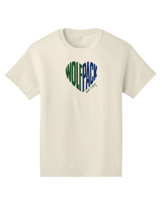 Wolfpack C&S Heart Glitter Tee - Natural