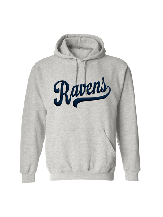 Raven Swoosh Puff Hoodie - Heather Gray