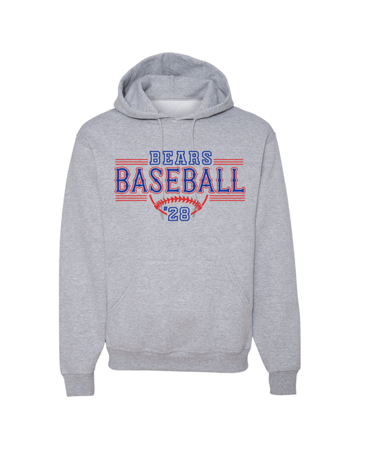 Bears Baseball Player #Hoodie - Heather Grey