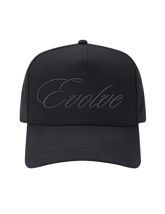 Evolve Script Embroidered Cap -Black