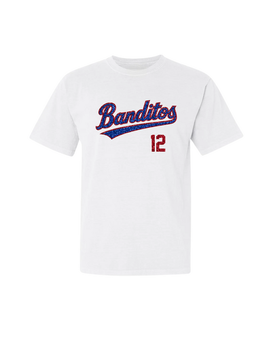 Banditos Number Glitter Tee - White