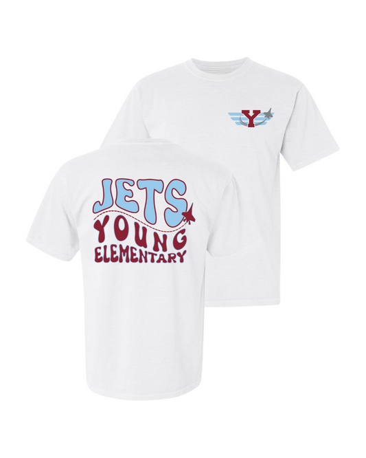 Young Elementary Wave Tee- White