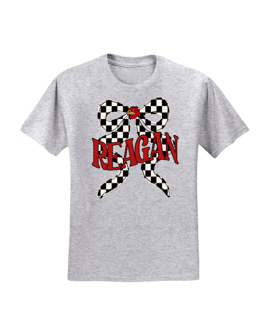 Reagan Bow Tee - Heather Grey