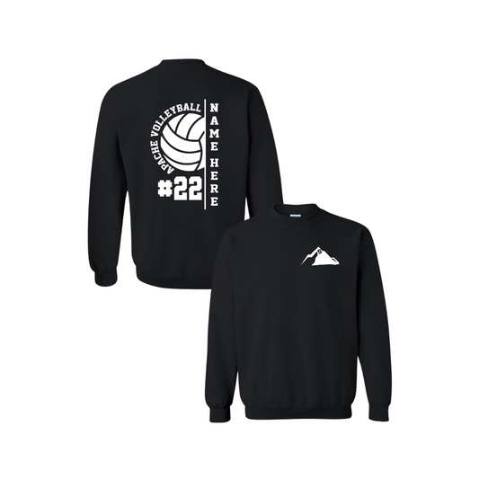 Apache Volleyball Custom Name + Number - Black