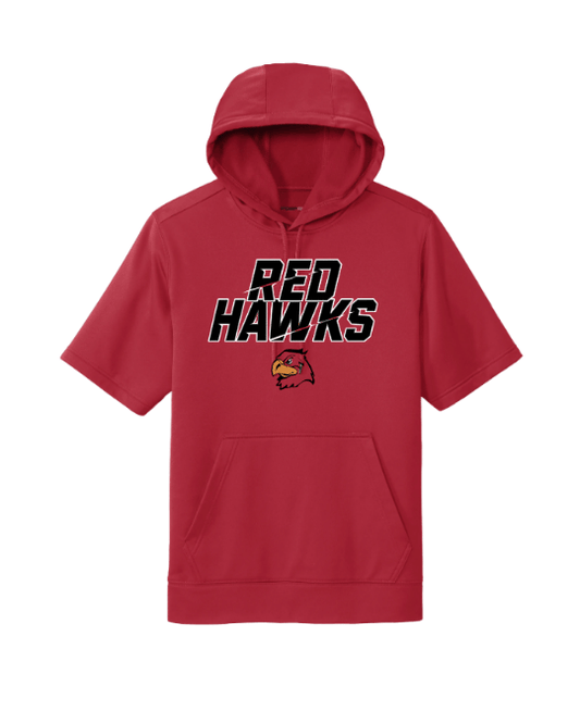 Red Hawks Short Sleeve Hoodie - Red