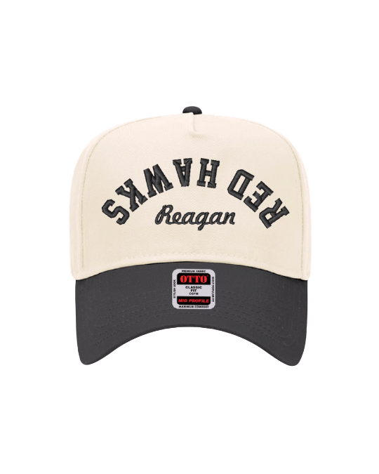 REAGAN Red Hawks Embroidered Hat - Black/Natural