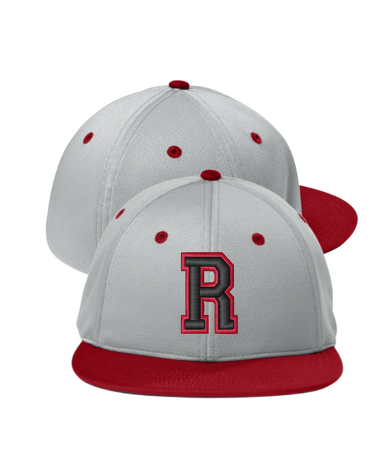 "R" Puff Cap - Grey/Red