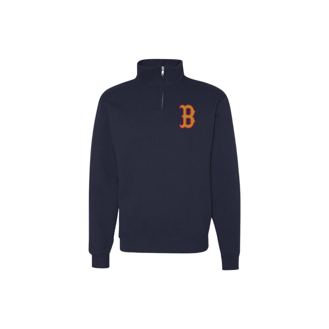 "B" Embroidered Logo Quarter Zip