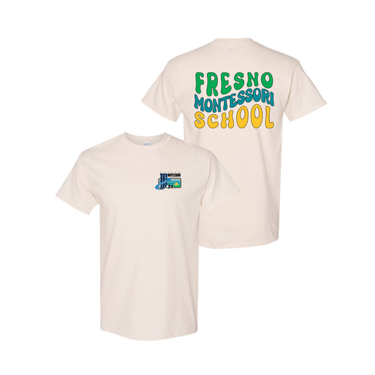 Fresno Montessori School Wavy Tee - Natural