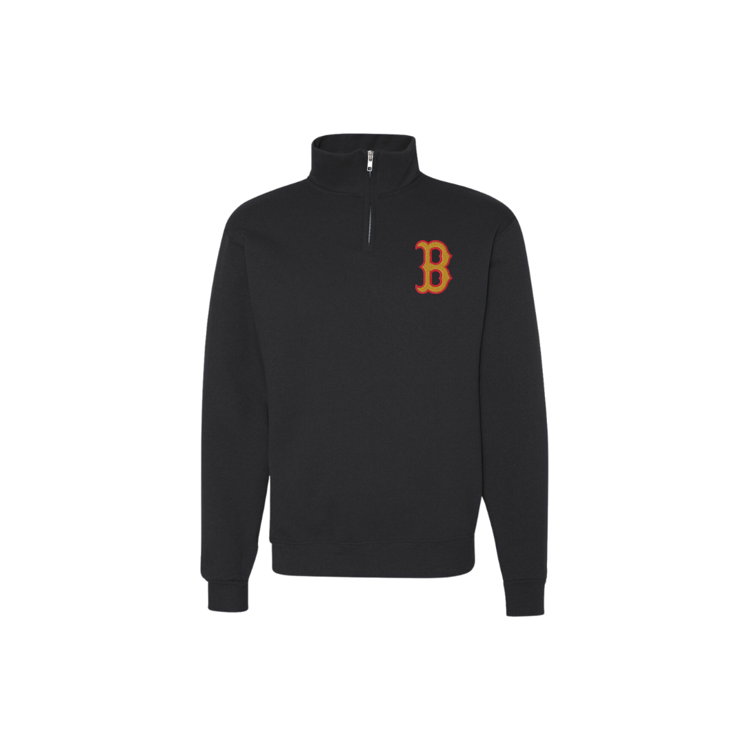 "B" Embroidered Logo Quarter Zip