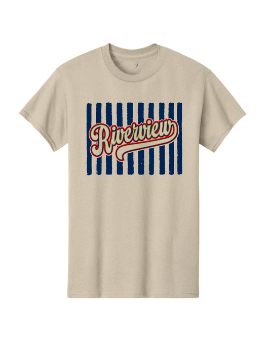 Riverview Retro Striped Tee - Tan