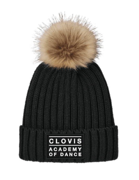 Clovis Academy of Dance Logo Pom Beanie - Black