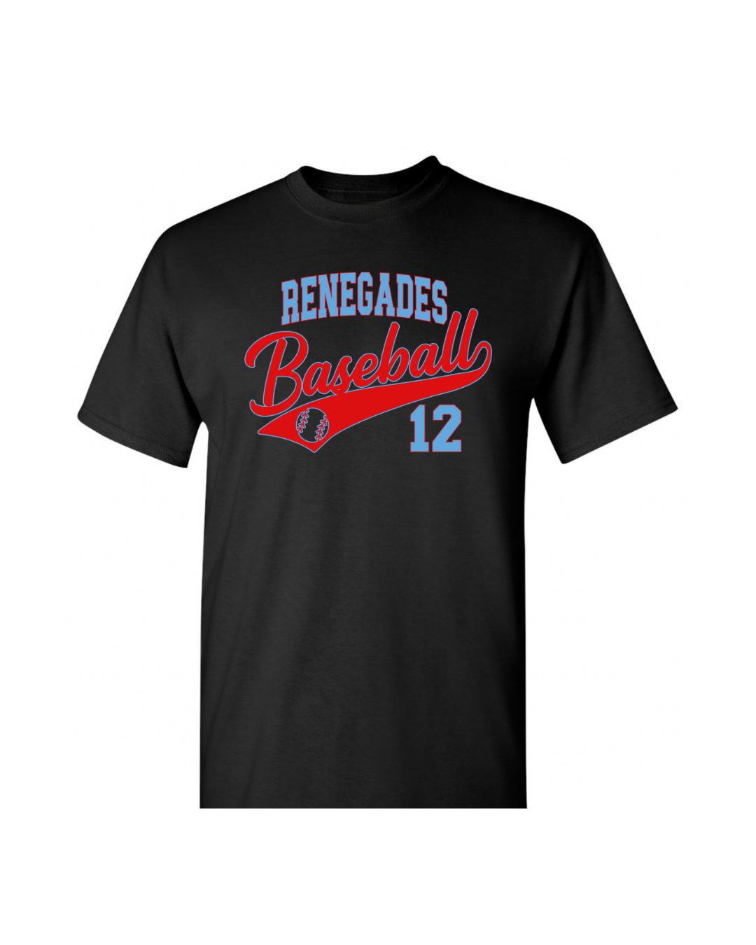 Renegades Baseball # Graphic - Black