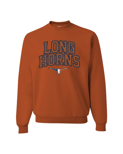 Longhorns Embroidered Unisex Crew - TOrange