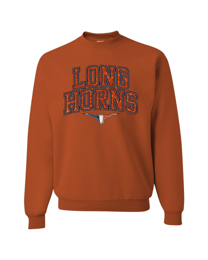 Longhorns Embroidered Unisex Crew - TOrange