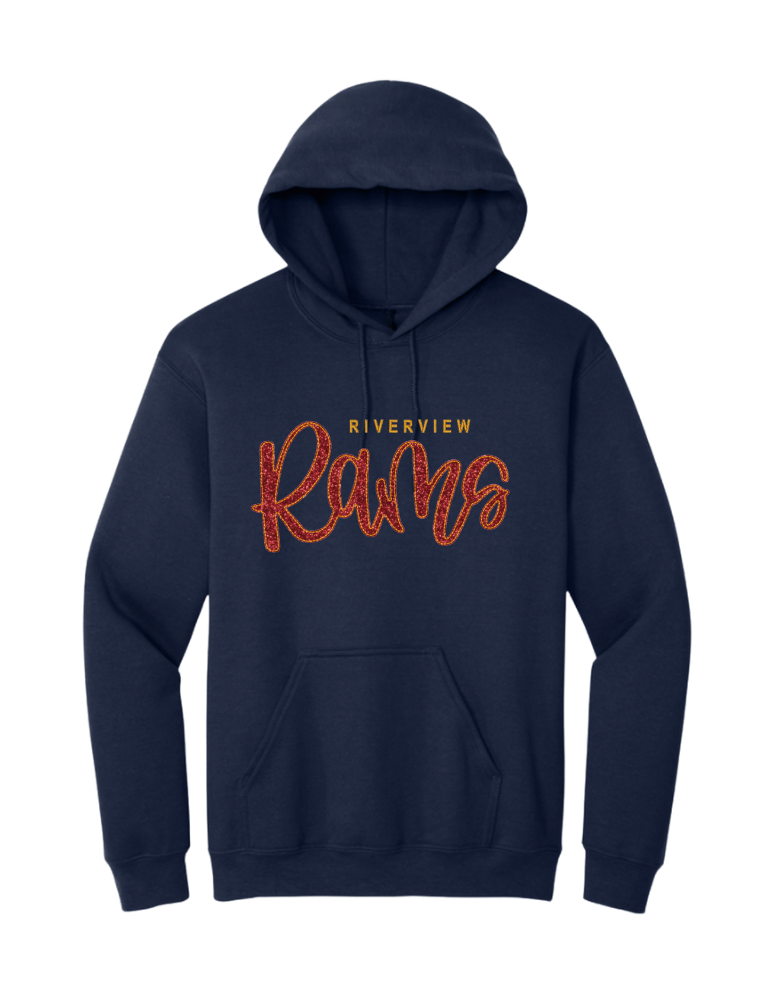 Rams Glitter Embroidered Hoodie - Navy