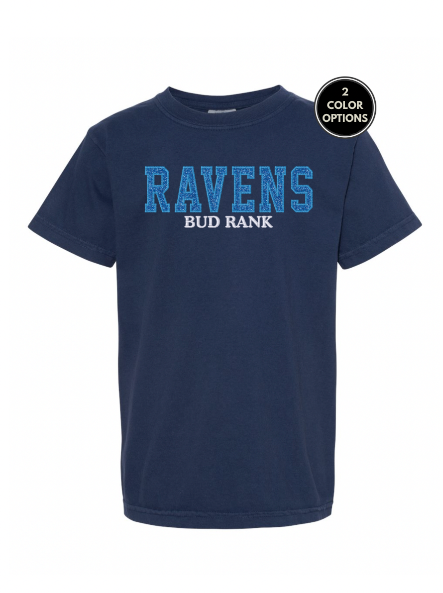 RAVENS Glitter Embroidered Tee