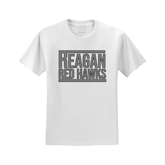 Reagan Red Hawks Checkered Tee - White