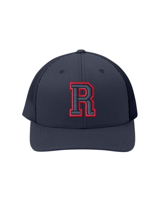 "R" Embroidered Trucker Cap - Navy