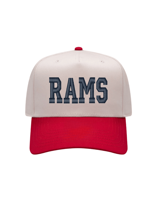 Rams Embroidered Cap -Natural/Red