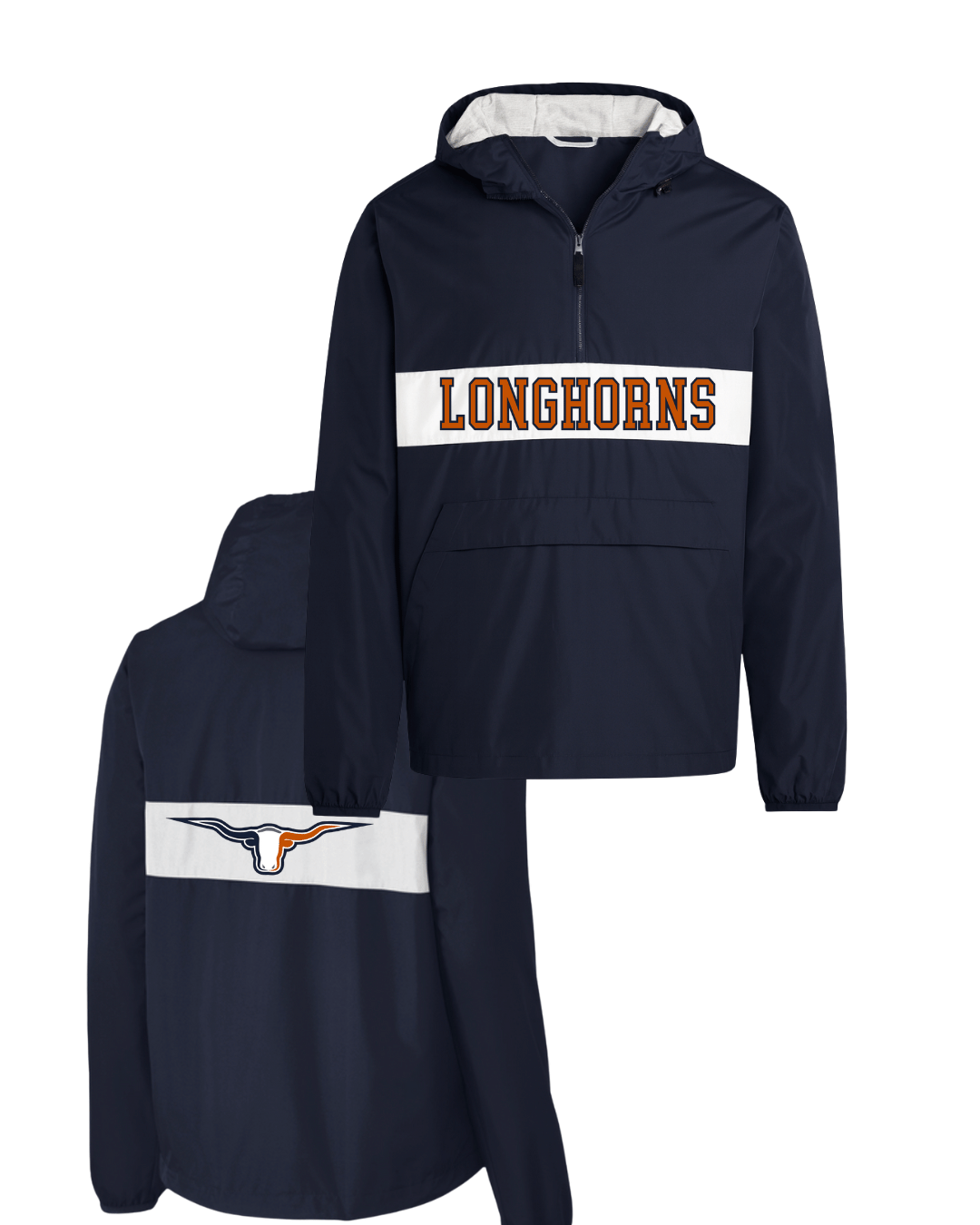 LONGHORNS Wind Zip Jacket - Navy/White