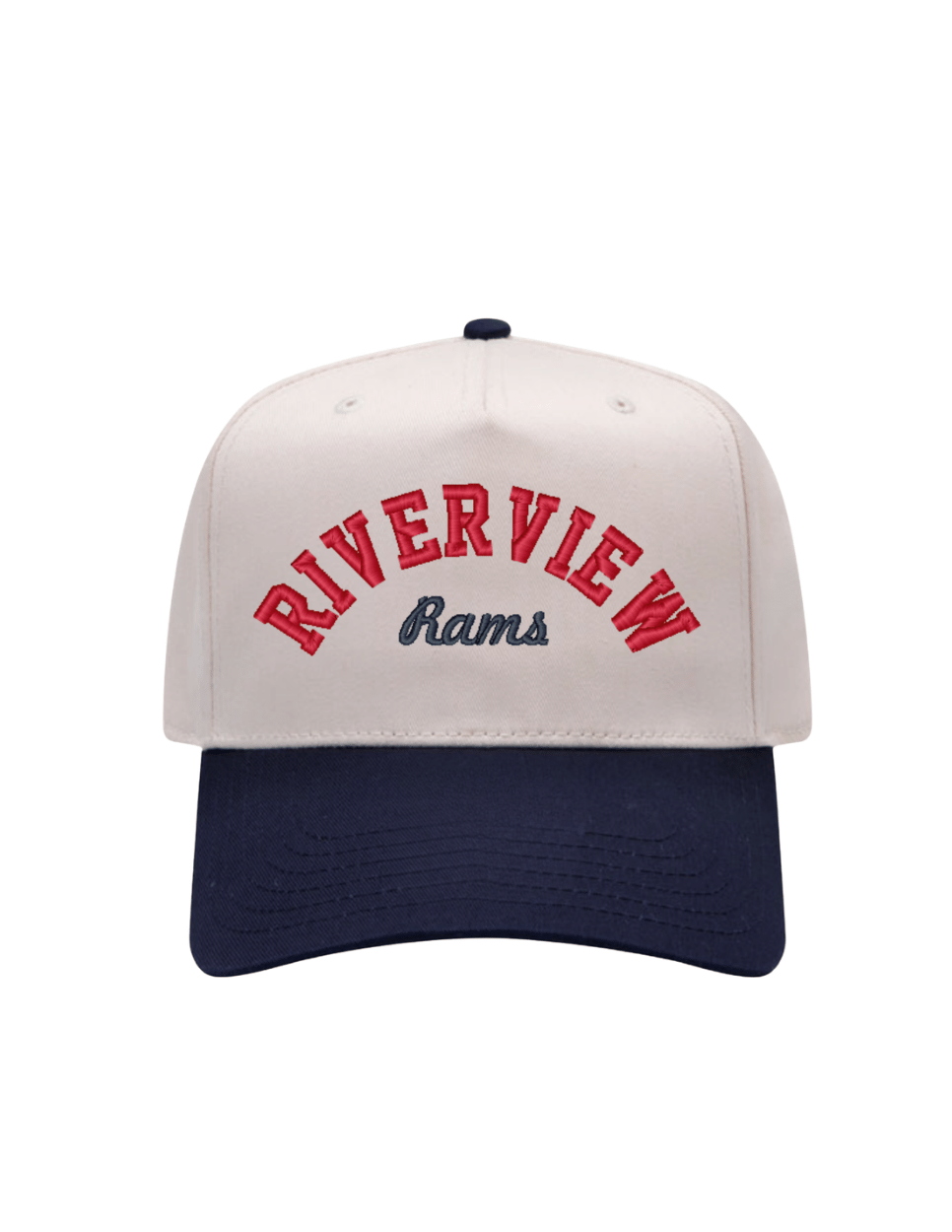 Riverview Rams Embroidered Cap -Natural/Navy