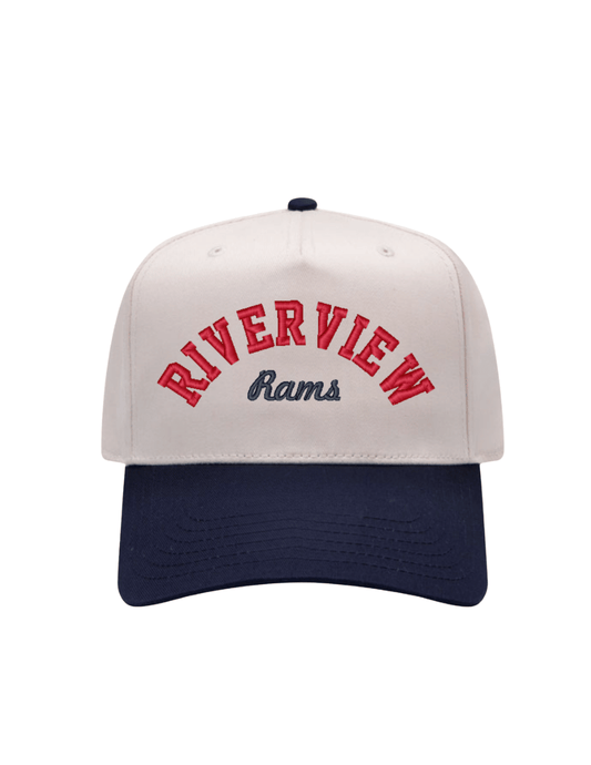 Riverview Rams Embroidered Cap -Natural/Navy