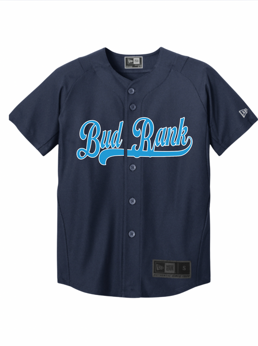 Bud Rank Baseball Printed Jersey - Navy