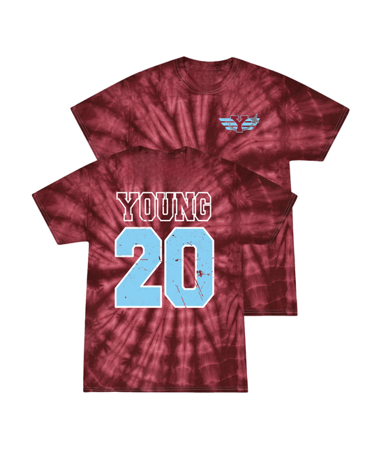 Young 20 tie dye Tee - Crimson