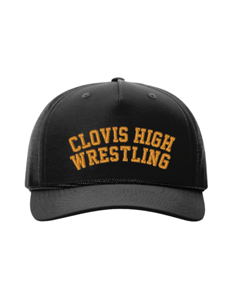 Clovis High Wrestling Embroidered Cap - Black