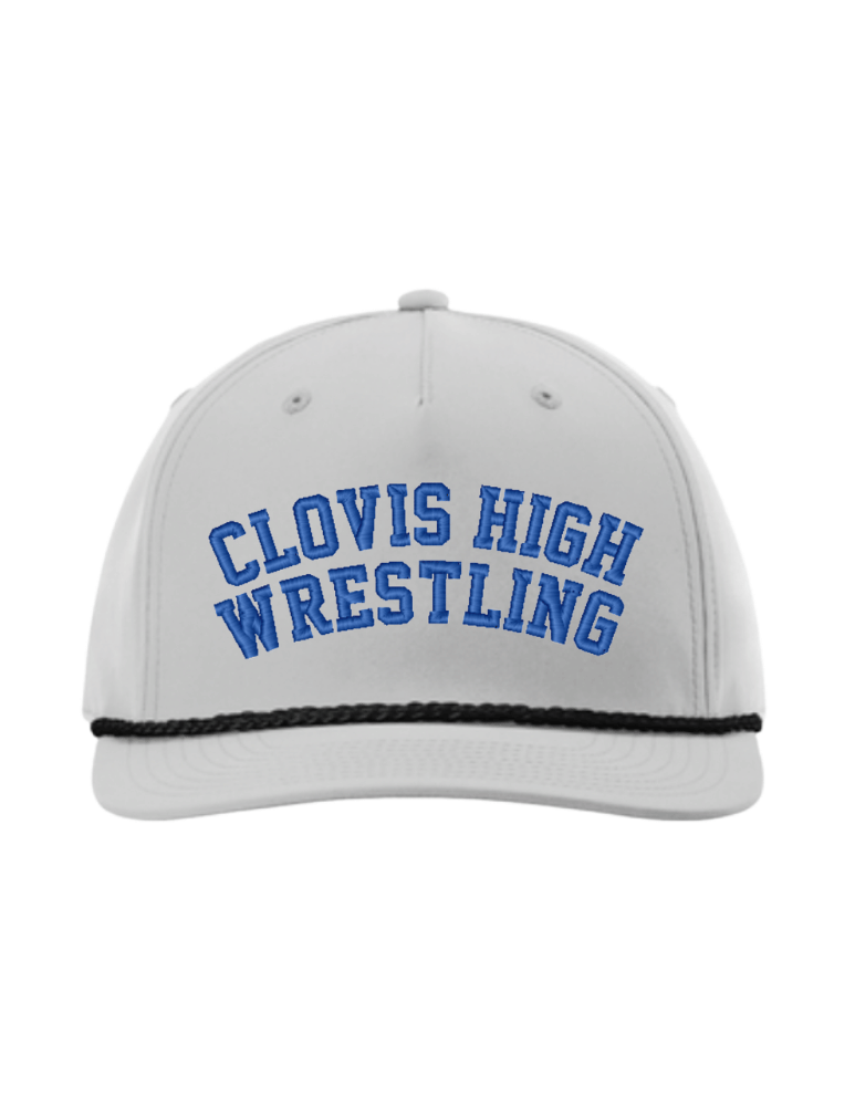 Clovis High Wrestling Embroidered Cap - White/Black