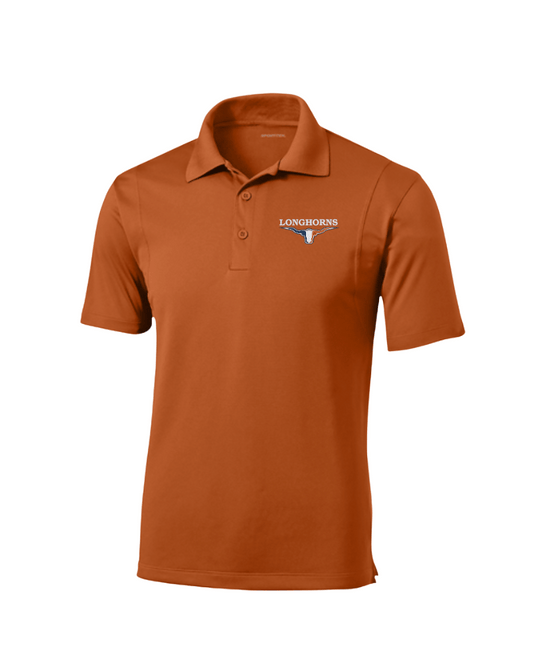 Longhorns Embroidered Mens Polo - TOrange