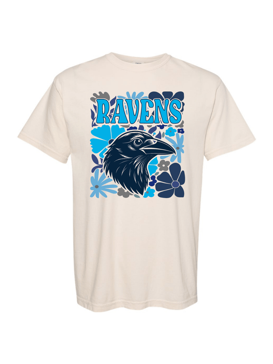 RAVENS Floral Graphic Tee - Natural
