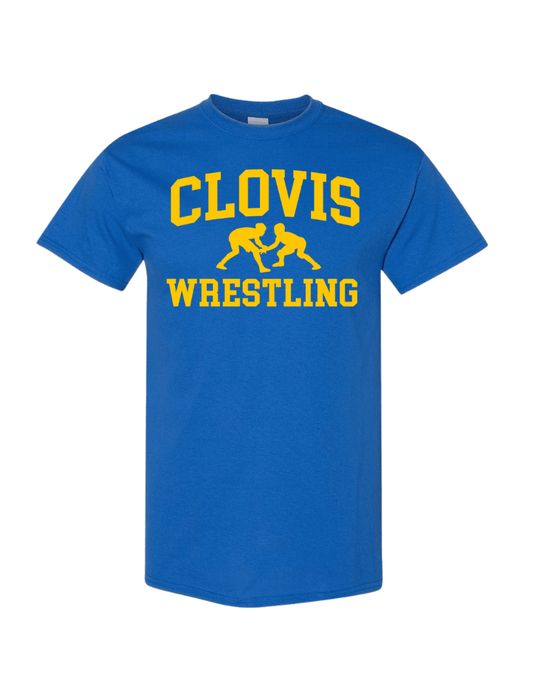 Clovis Wresting Tee/Sweatshirt - Royal