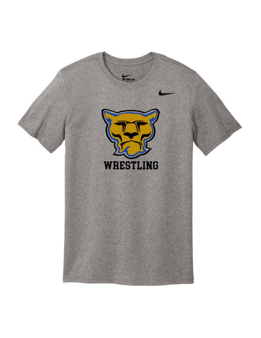 Cougar Wresting Logo Nike Tee - Grey