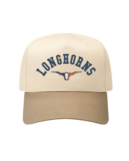 Longhorns Embroidered Snapback Cap - Natural/Beige
