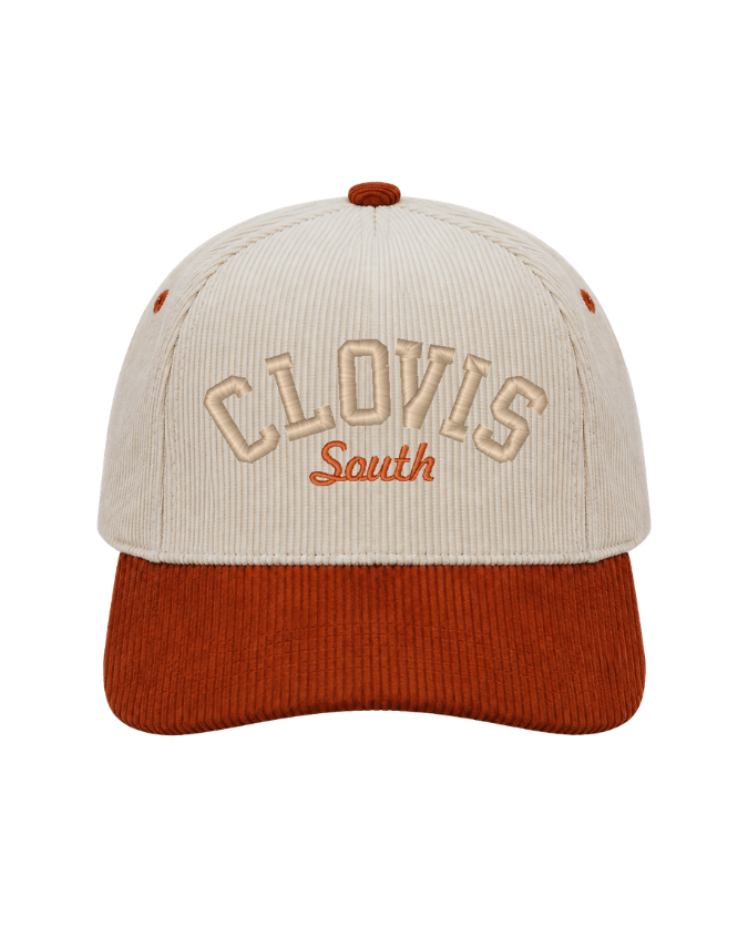 Clovis South Corduroy Snapback Cap - Natural/Burnt Orange