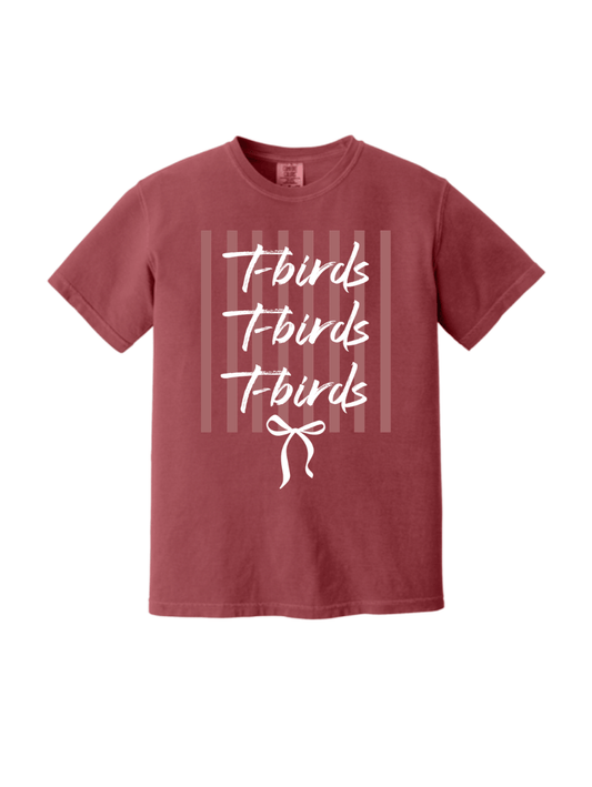 T-Birds stripe Tee - Crimson