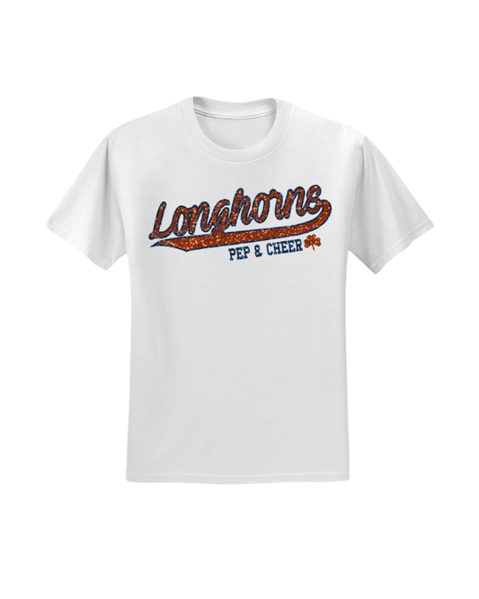 Longhorns P&C Glitter Tee - White