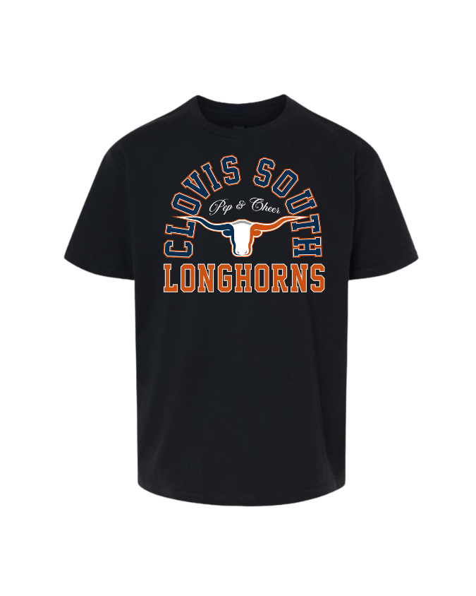 Clovis South Longhorns P&C Tee -Black