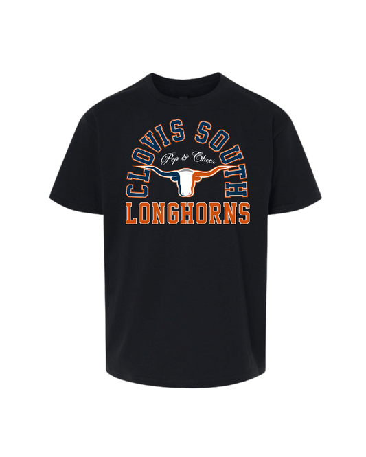 Clovis South Longhorns P&C Tee -Black
