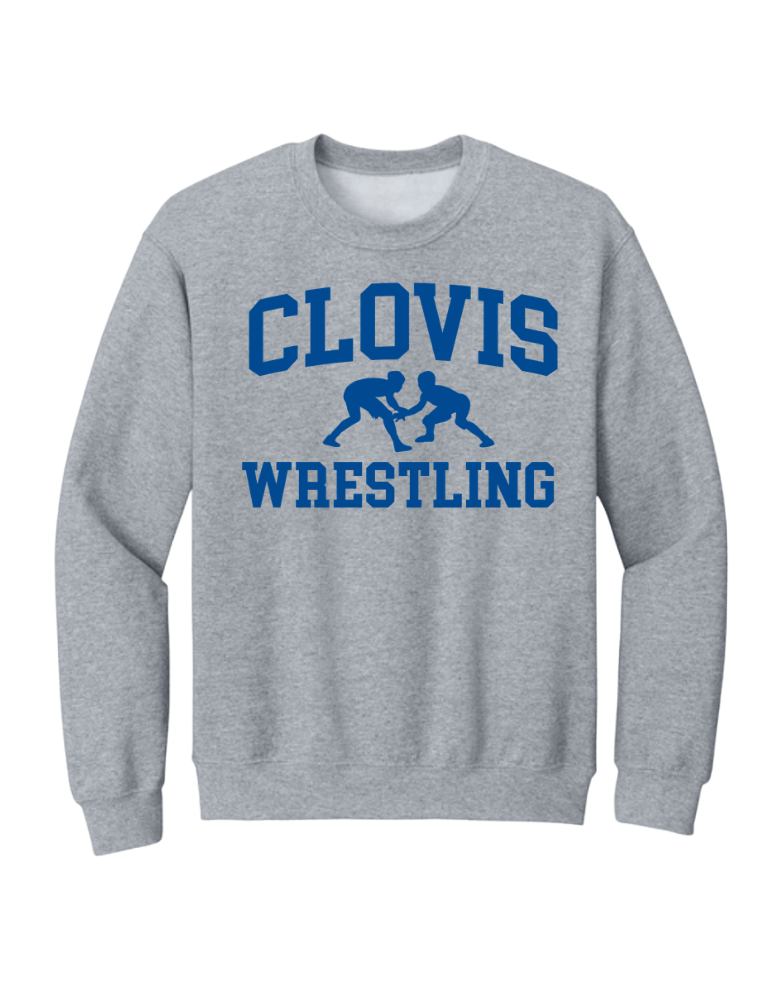 Clovis Wresting Sweatshirt - Heather Grey
