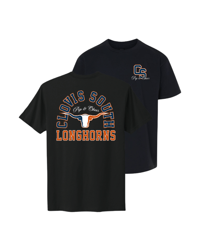CS Longhorns P&C Logo Tee - Black