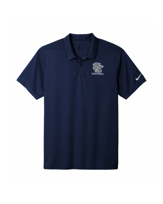 Mens CE Football Embroidered Polo - Navy
