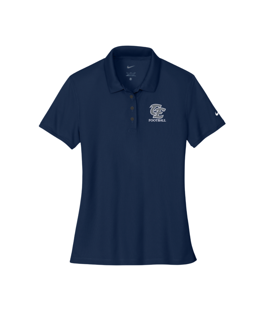 Womens CE Football Embroidered Polo - Navy